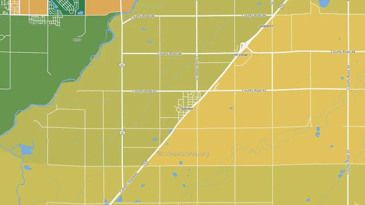 Gilcrest, CO Map of Robbery Rates