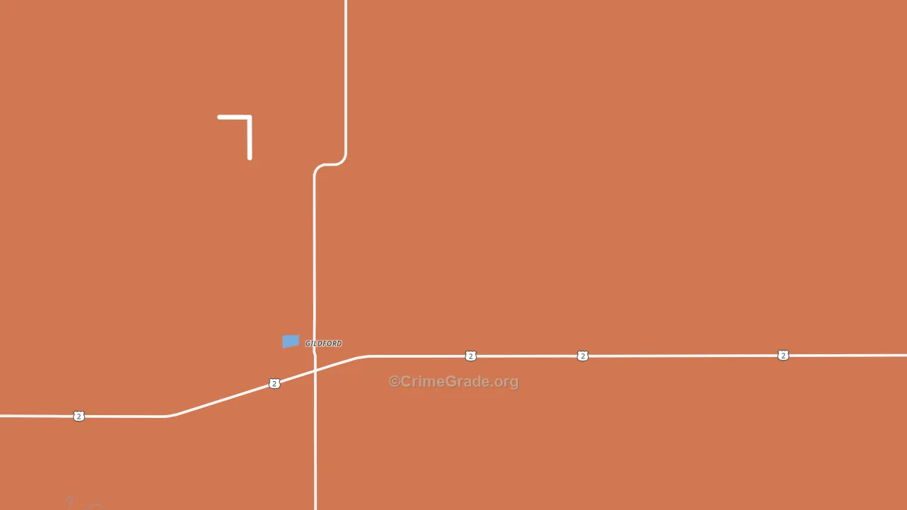 Gildford, MT Map of Robbery Rates