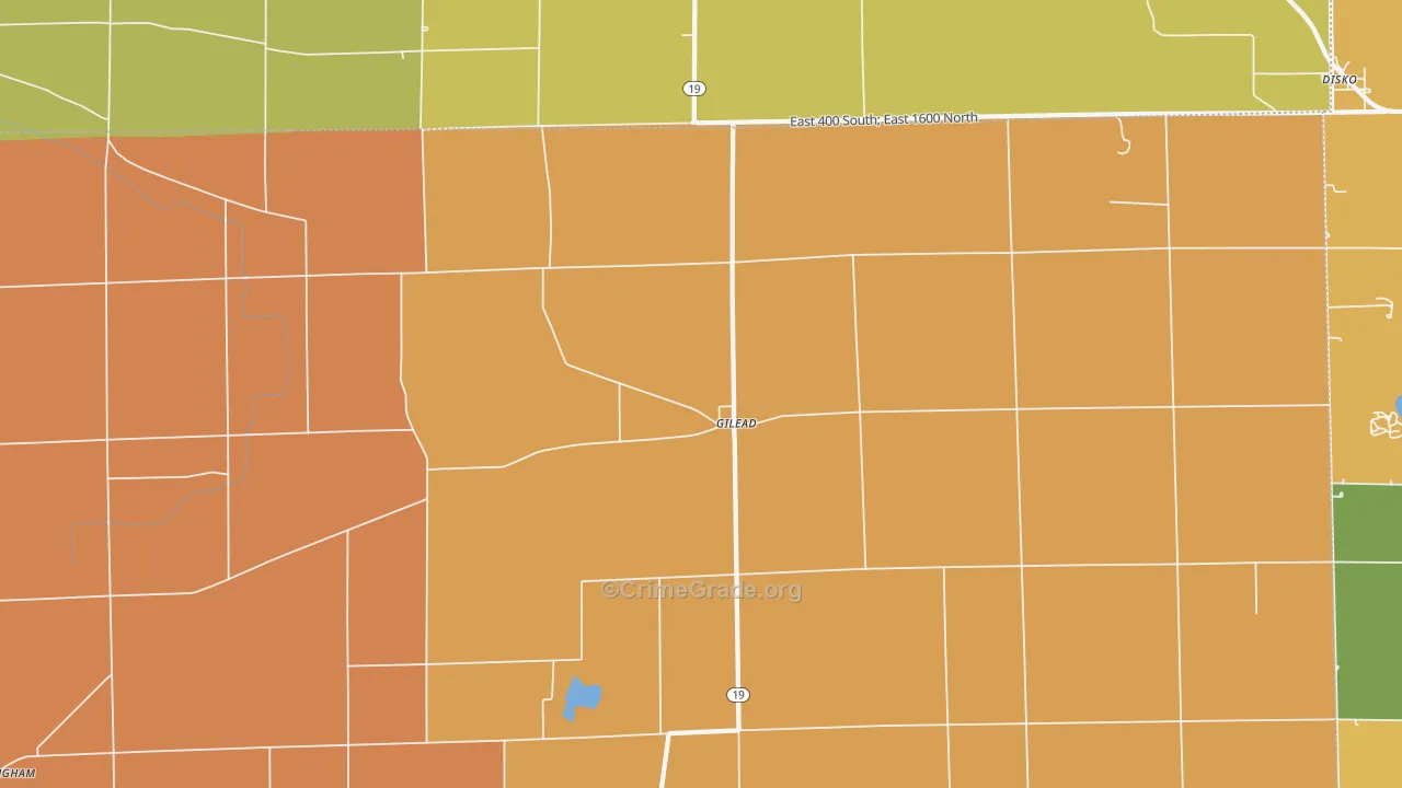 Gilead, IN Map of Robbery Rates