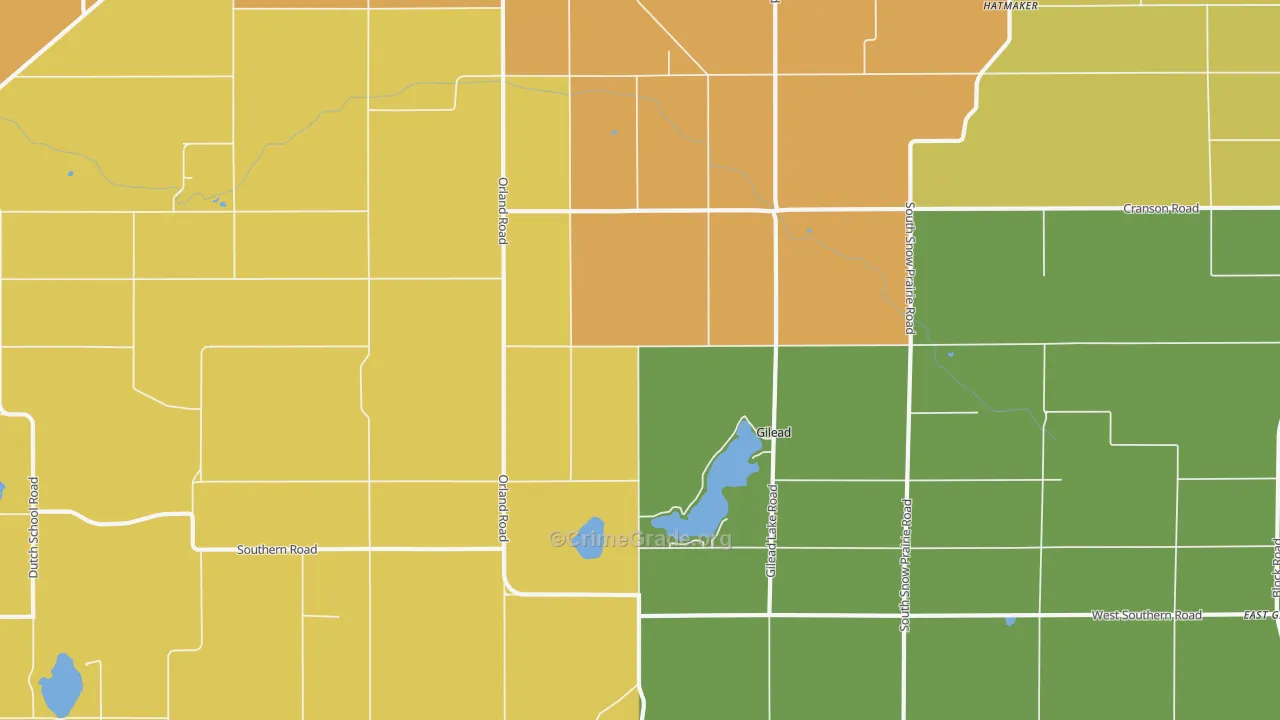Gilead, MI Map of Robbery Rates
