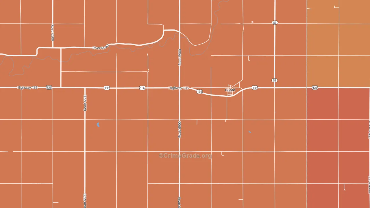 Gilead, NE Map of Robbery Rates