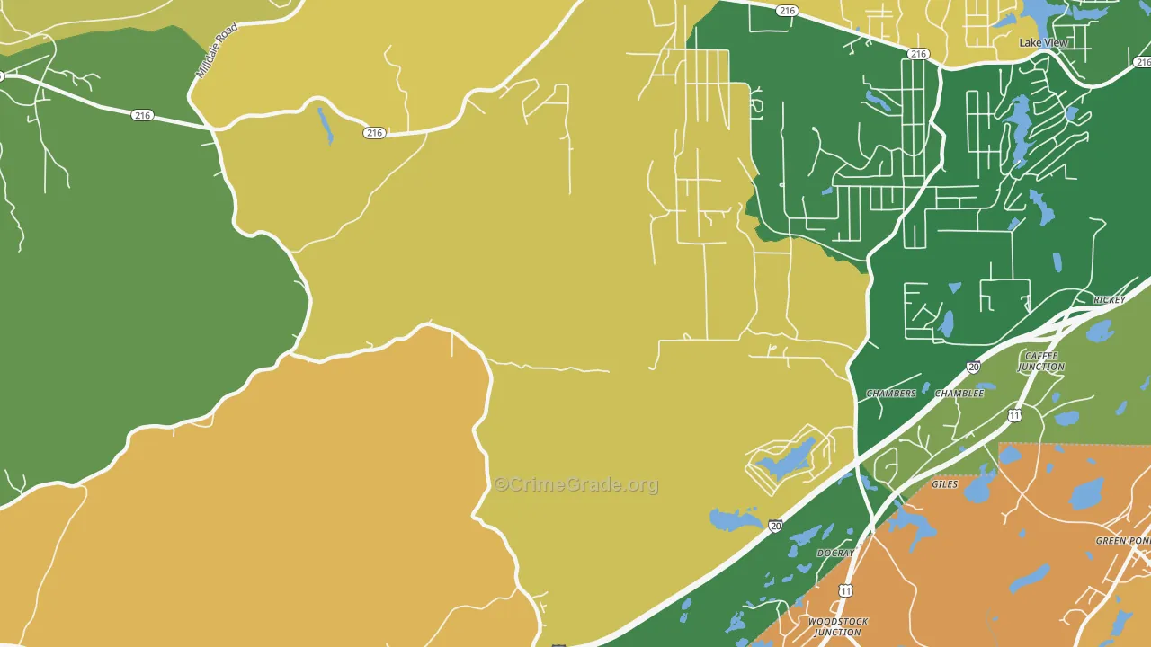 Giles, AL Map of Robbery Rates