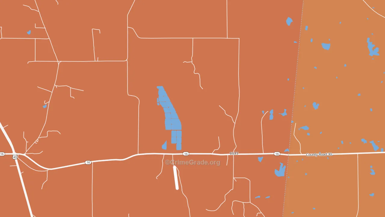 Giles, MS Map of Robbery Rates