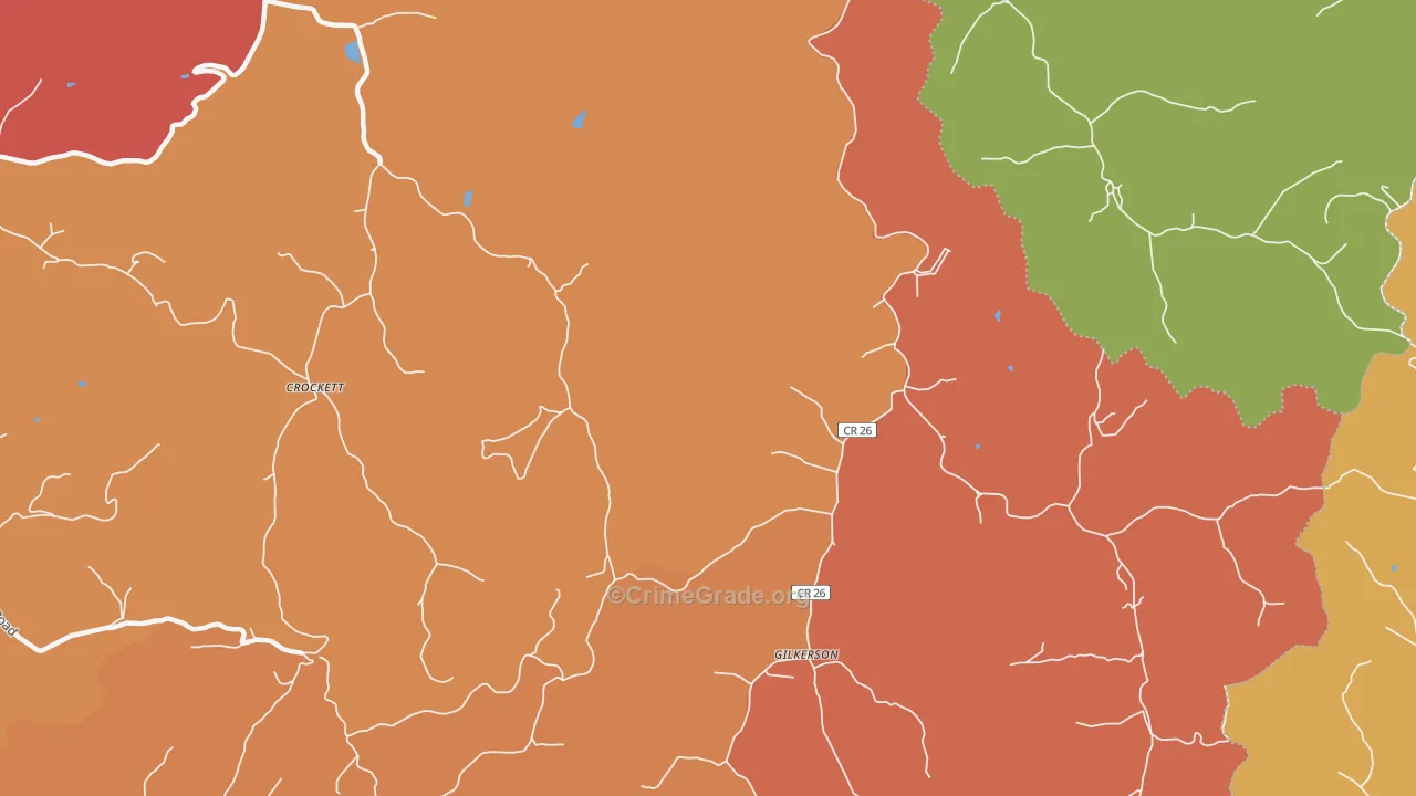 Gilkerson, WV Map of Robbery Rates