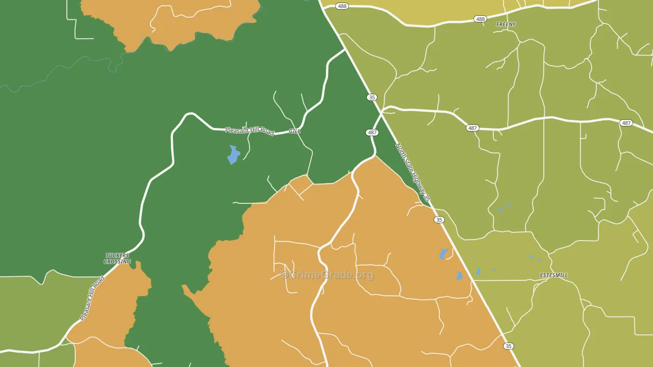 Gill, MS Map of Robbery Rates
