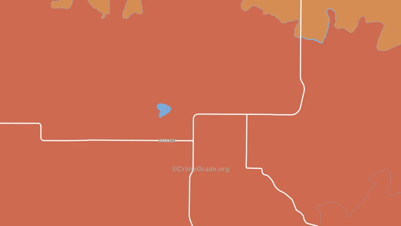 Gilliland, TX Map of Robbery Rates