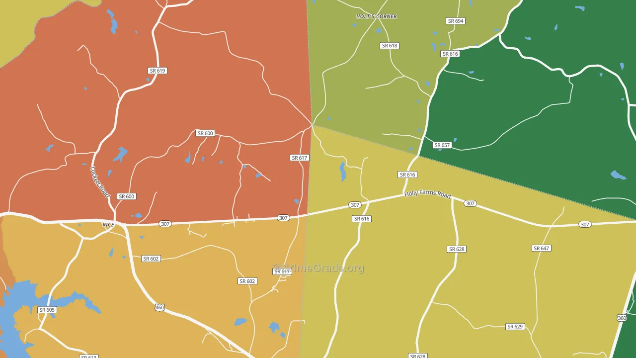 Gills, VA Map of Robbery Rates
