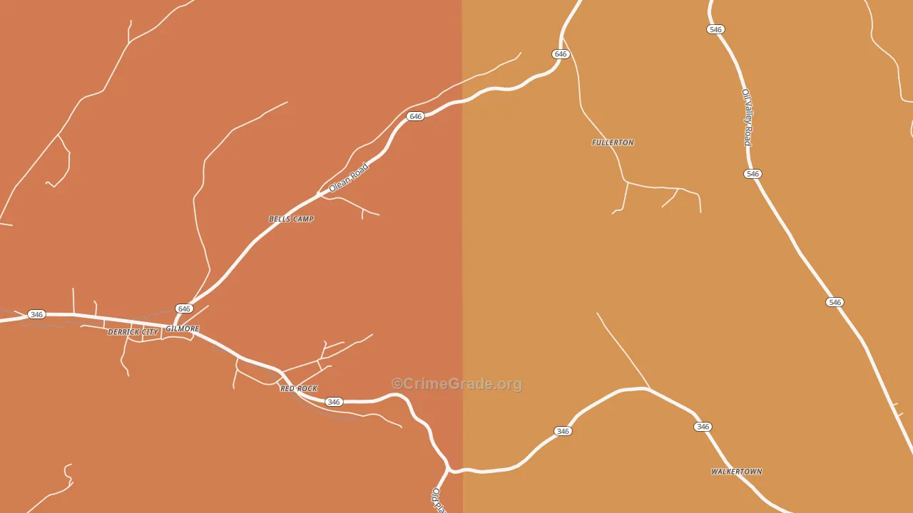 Gilmore, PA Map of Robbery Rates
