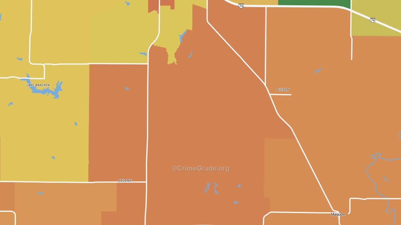Gilson, IL Map of Robbery Rates