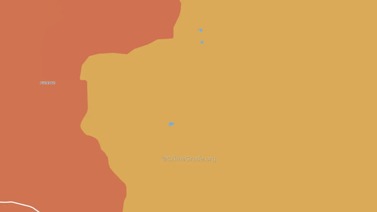 Giltedge, MT Map of Robbery Rates