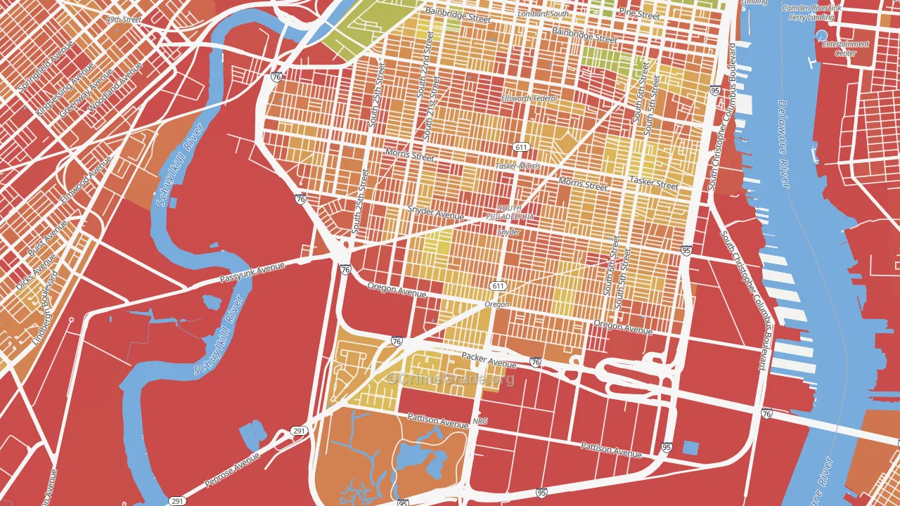 Girard Estates, Philadelphia, PA Map of Robbery Rates