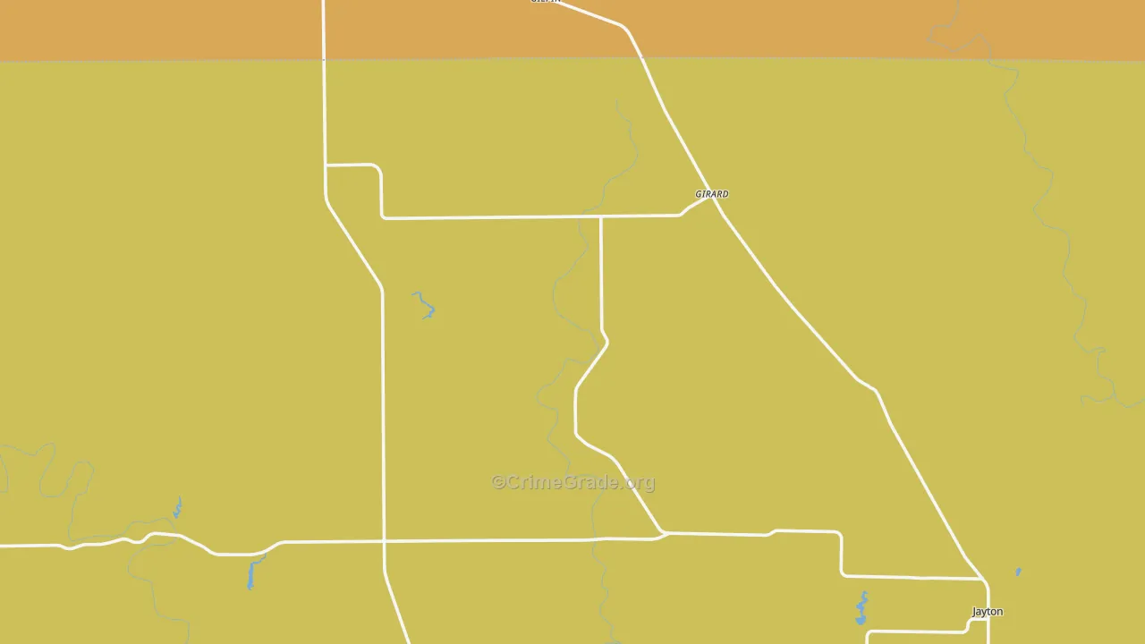 Girard, TX Map of Robbery Rates