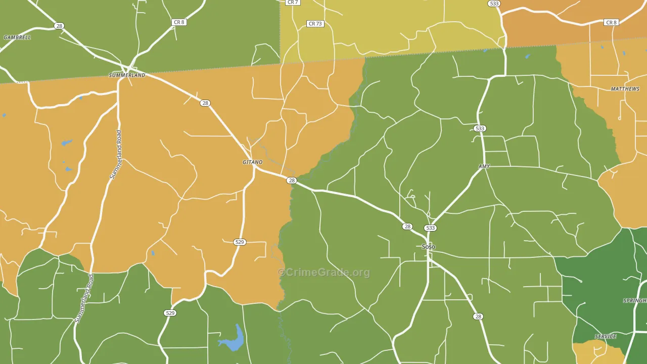 Gitano, MS Map of Robbery Rates