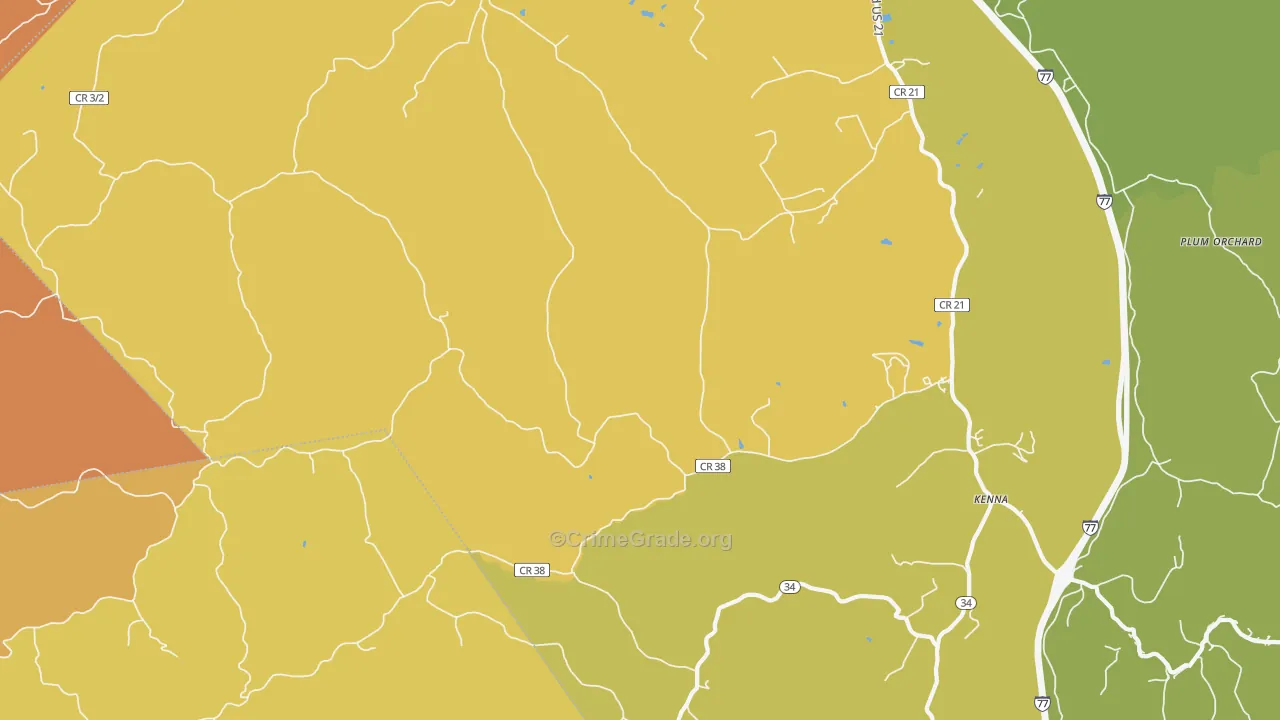 Given, WV Map of Robbery Rates