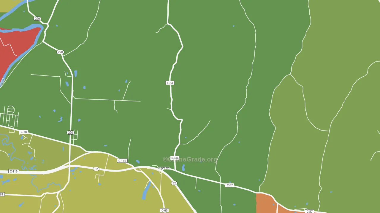Givens, OH Map of Robbery Rates