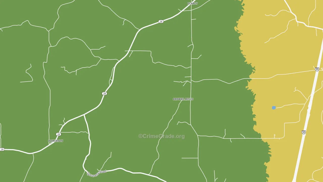 Glancy, MS Map of Robbery Rates