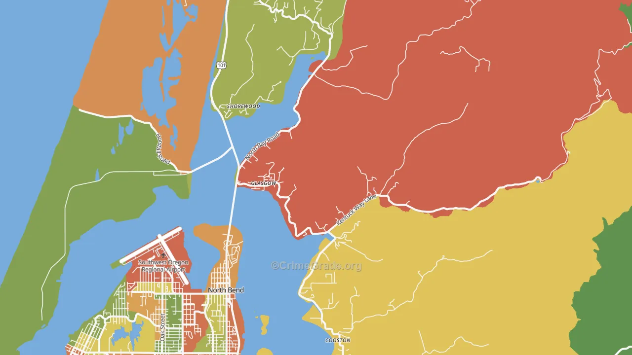 Glasgow, OR Map of Robbery Rates