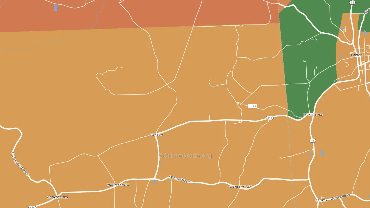 Gleason, PA Map of Robbery Rates