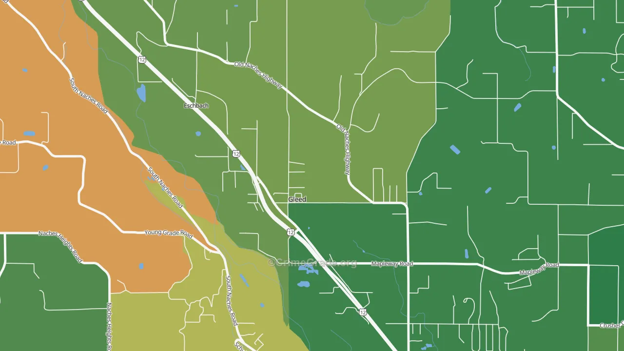 Gleed, WA Map of Robbery Rates