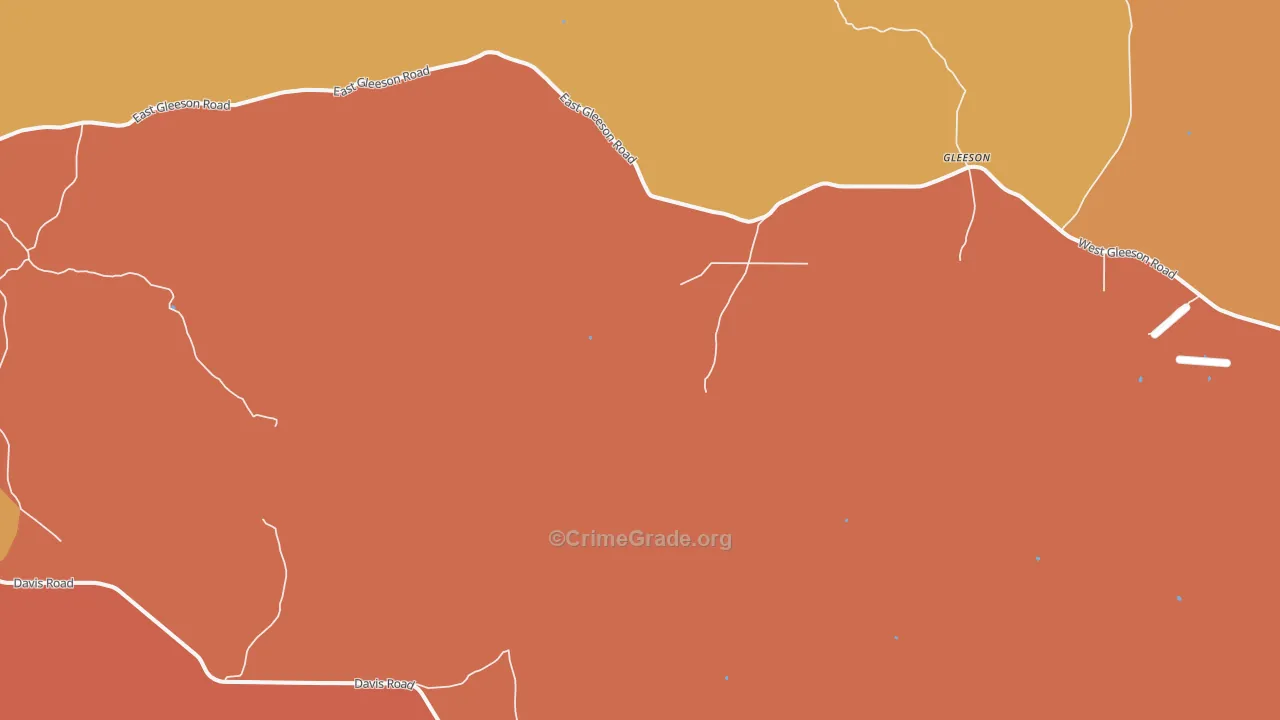 Gleeson, AZ Map of Robbery Rates