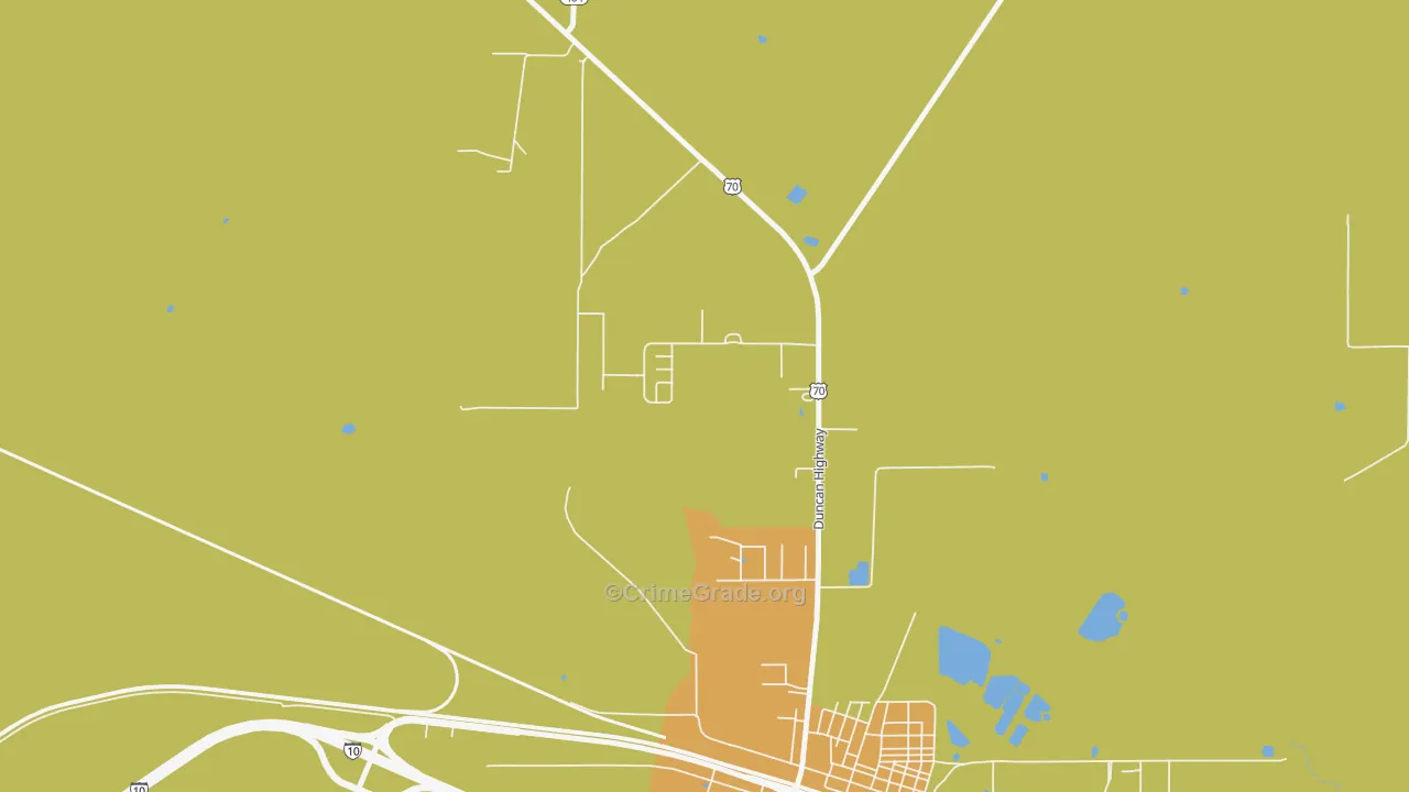 Glen Acres, NM Map of Robbery Rates