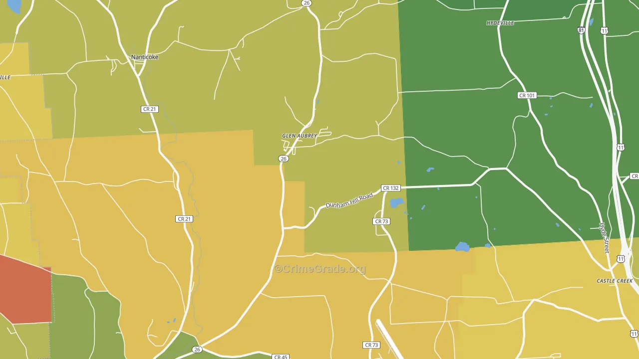 Glen Aubrey, NY Map of Robbery Rates