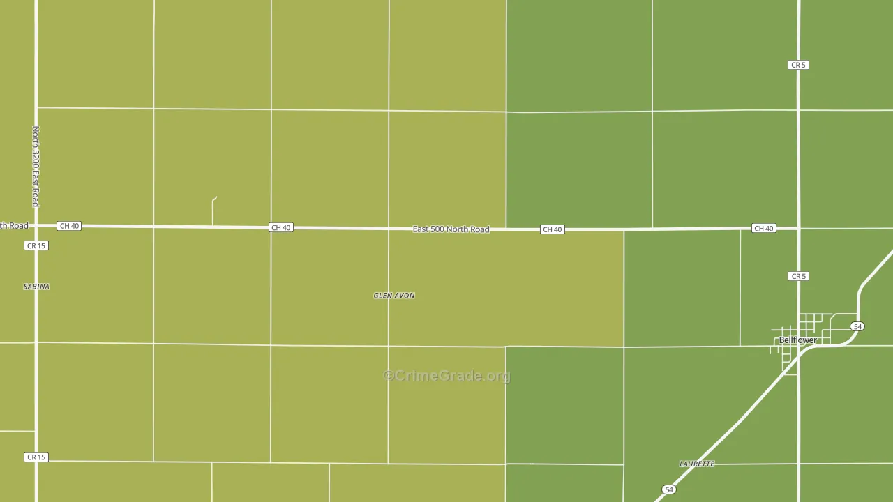 Glen Avon, IL Map of Robbery Rates