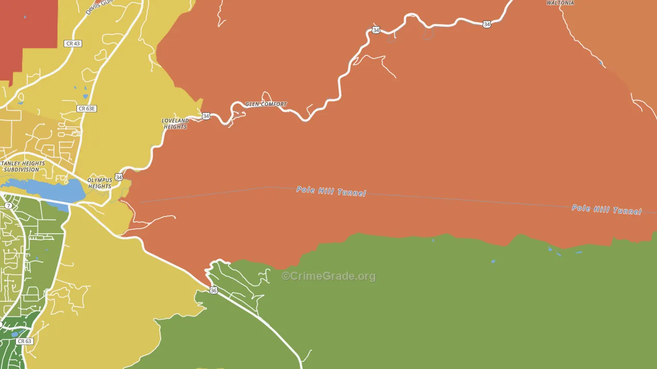 Glen Comfort, CO Map of Robbery Rates