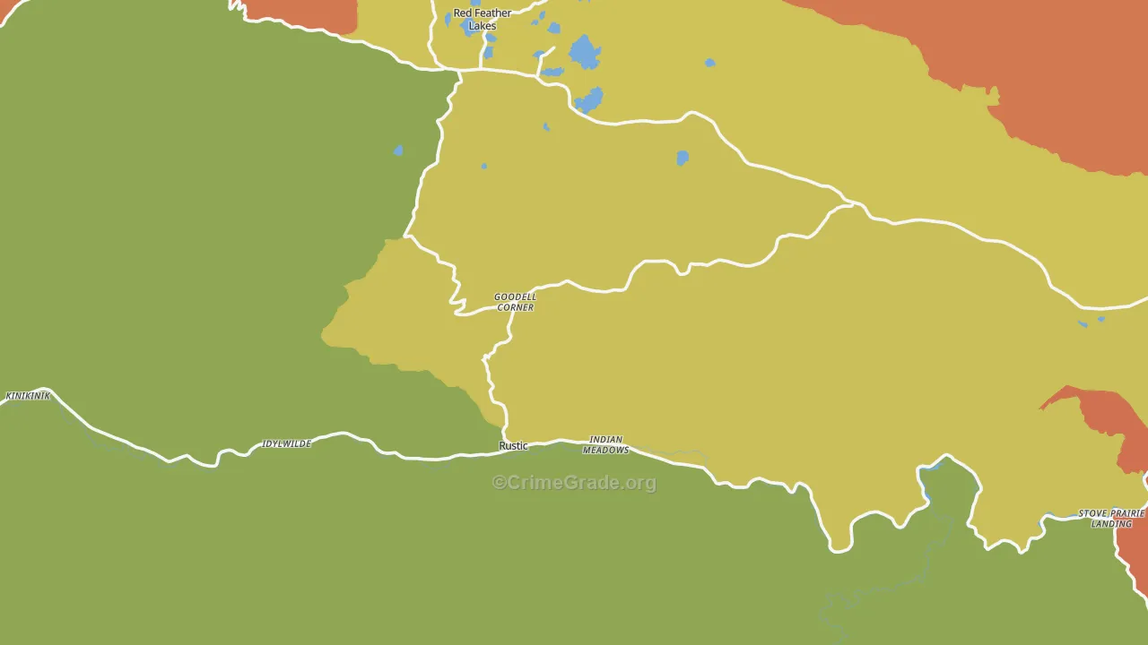 Glen Echo, CO Map of Robbery Rates