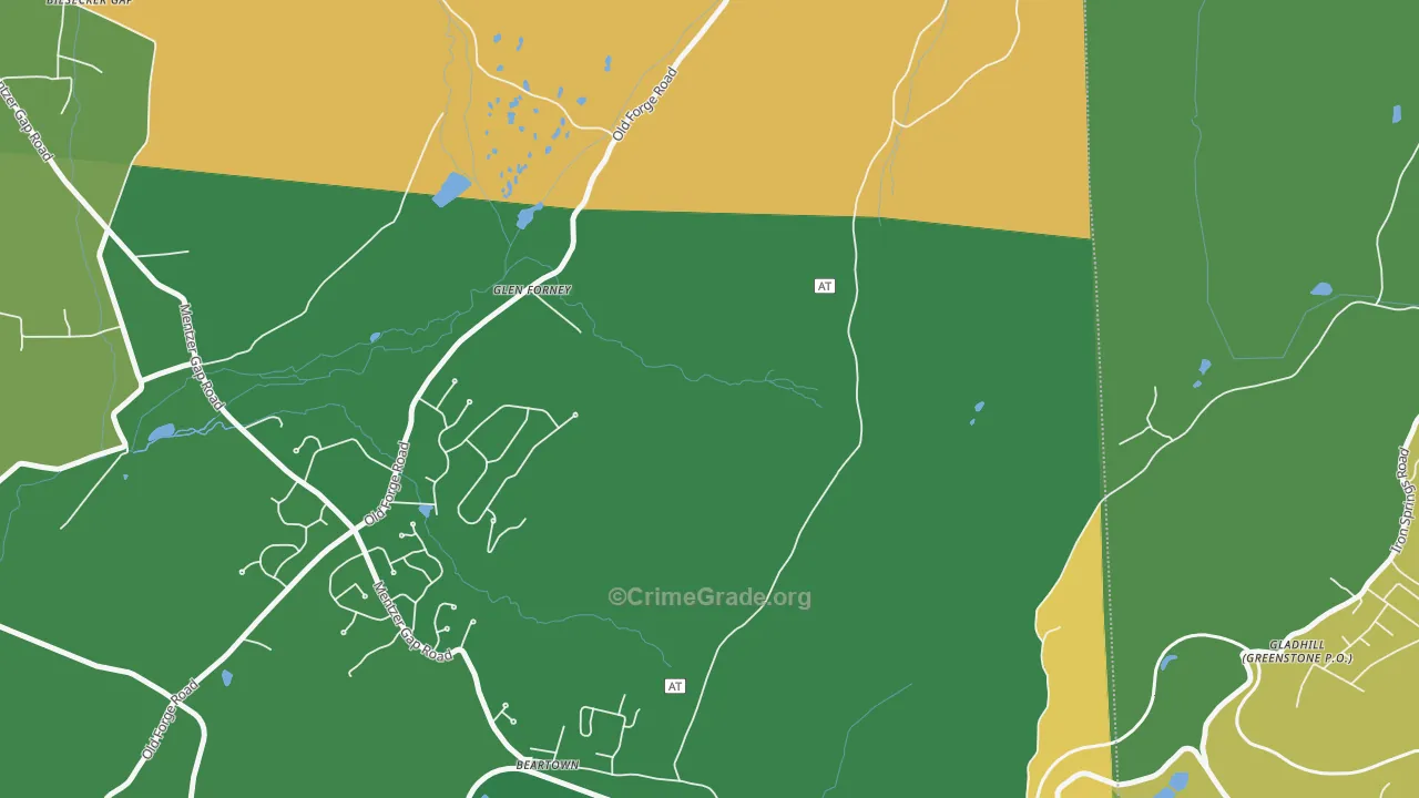 Glen Forney, PA Map of Robbery Rates