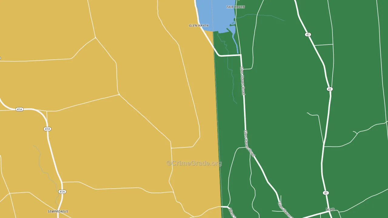 Glen Haven, NY Map of Robbery Rates