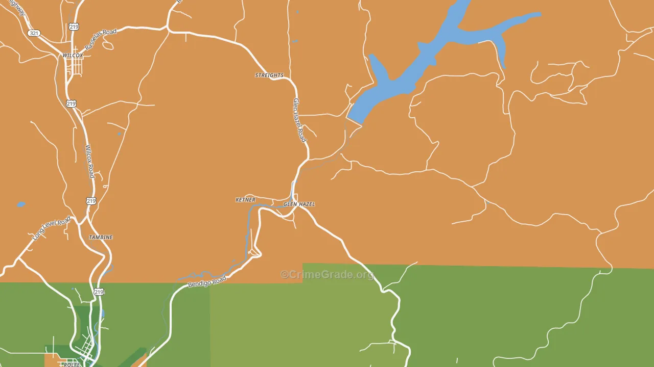 Glen Hazel, PA Map of Robbery Rates