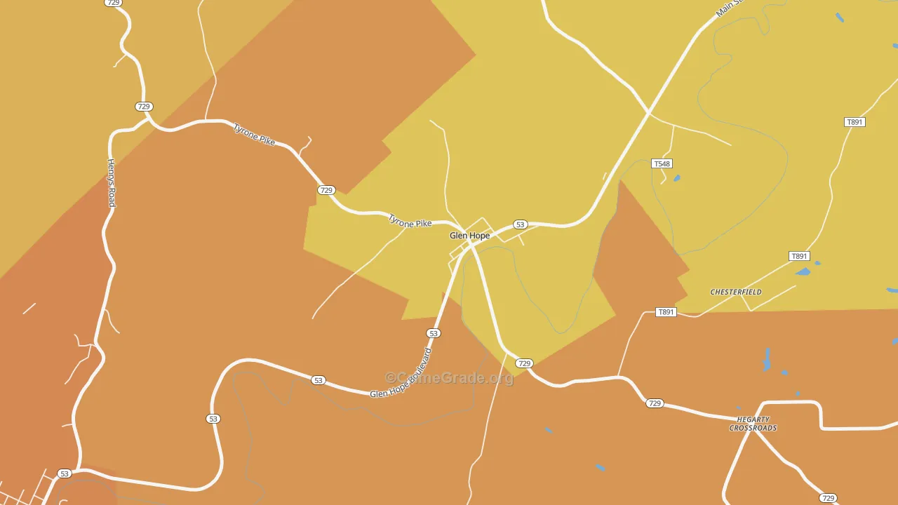 Glen Hope, PA Map of Robbery Rates