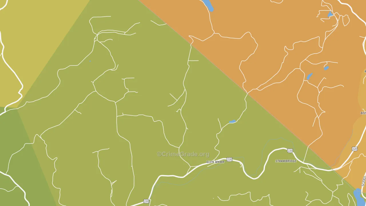 Glen Mawr, PA Map of Robbery Rates