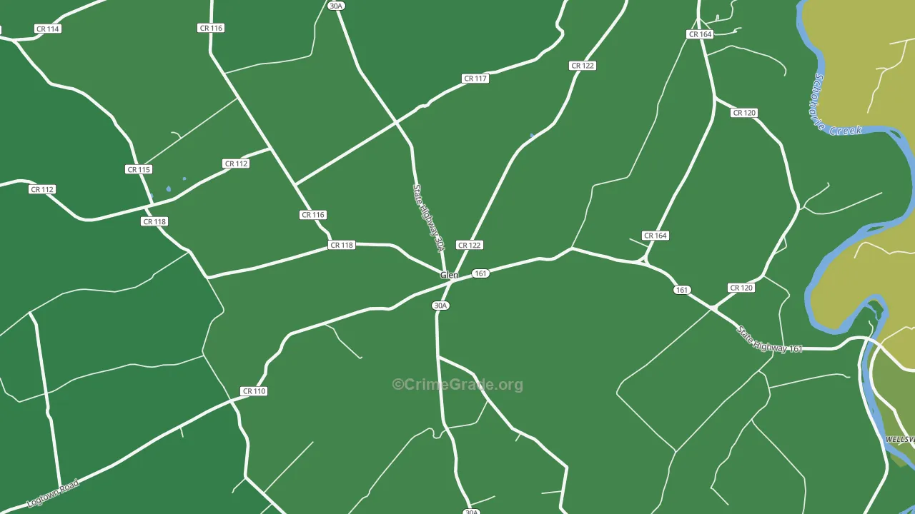 Glen, NY Map of Robbery Rates