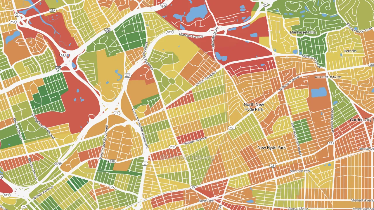 Glen Oaks, Queens, NY Map of Robbery Rates