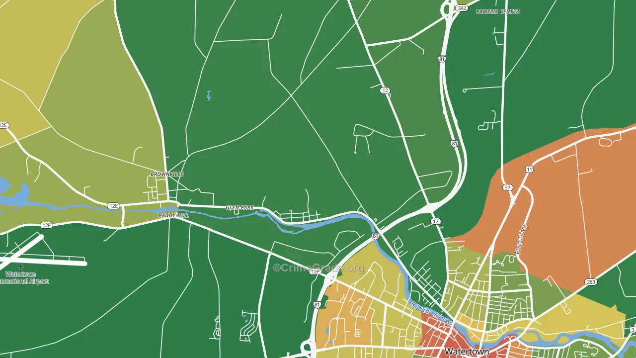 Glen Park, NY Map of Robbery Rates