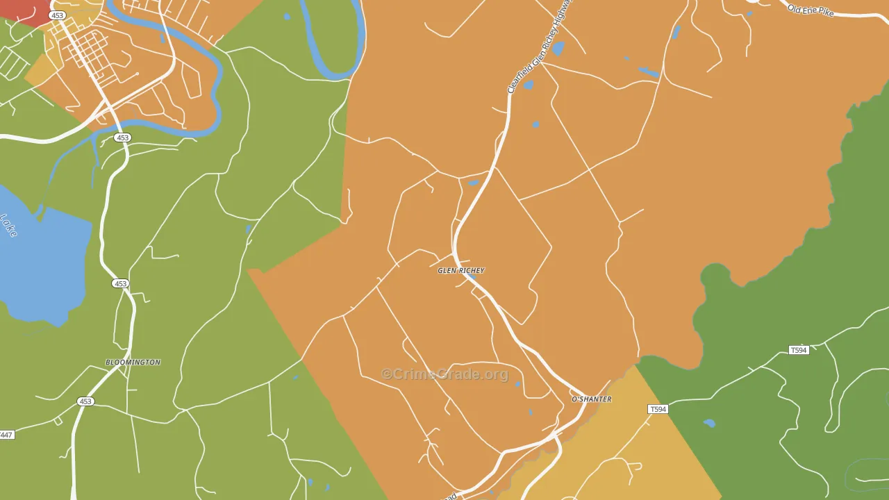 Glen Richey, PA Map of Robbery Rates