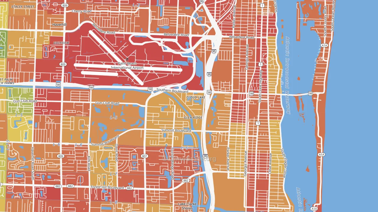 Glen Ridge, FL Map of Robbery Rates