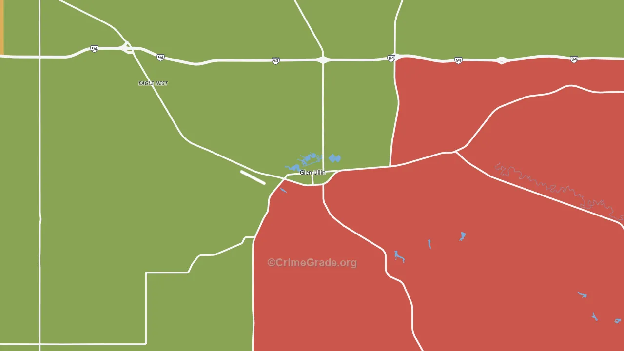 Glen Ullin, ND Map of Robbery Rates