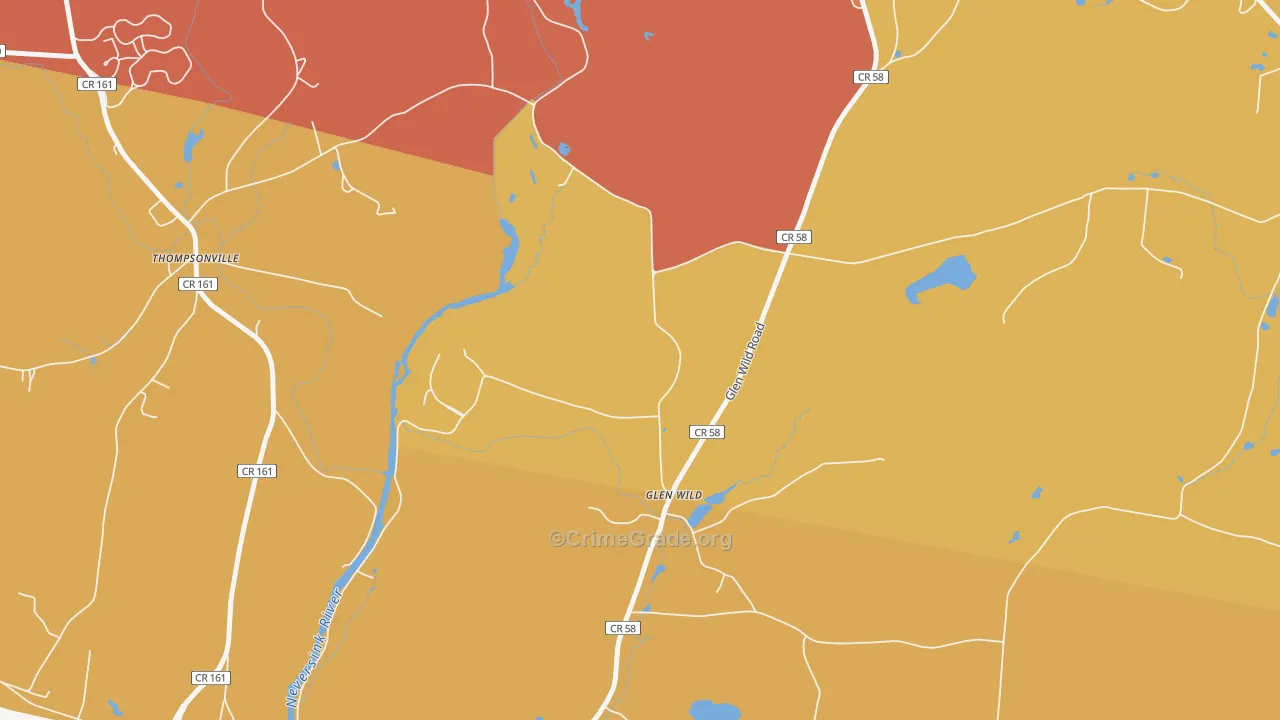 Glen Wild, NY Map of Robbery Rates