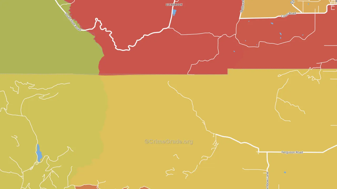 Glenbrook, OR Map of Robbery Rates
