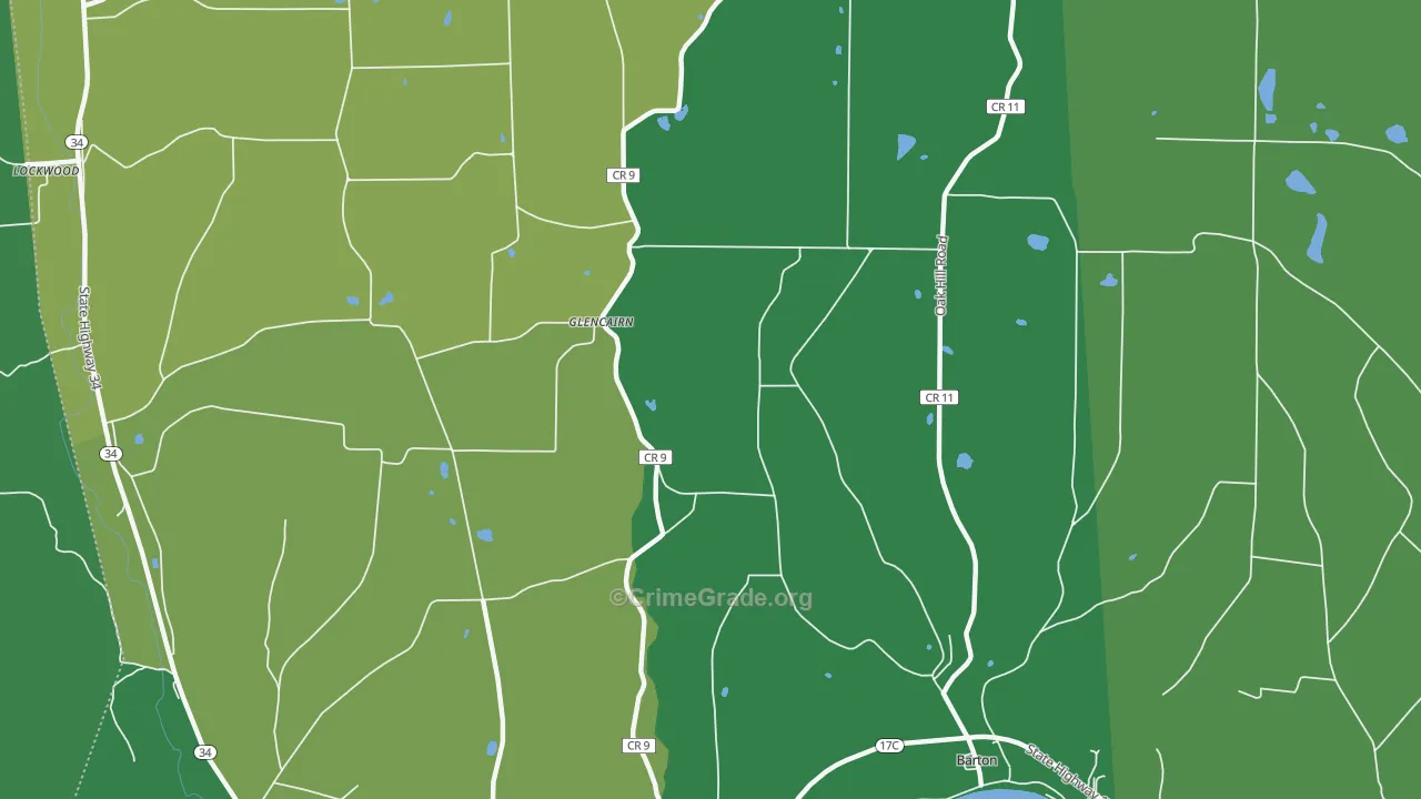 Glencairn, NY Map of Robbery Rates