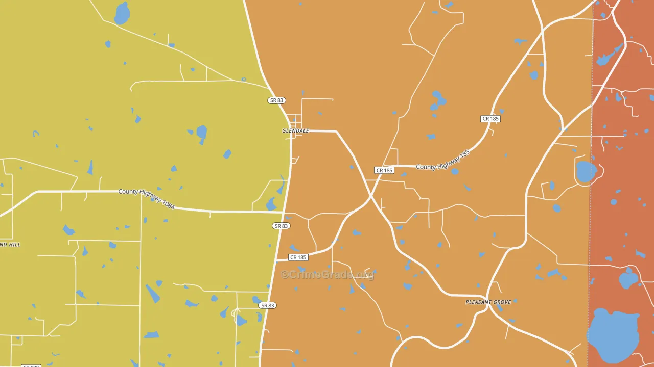 Glendale, FL Map of Robbery Rates