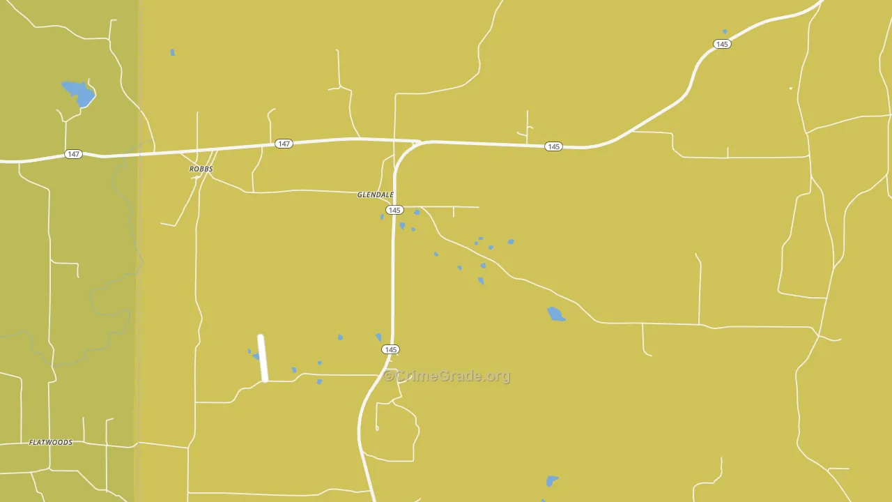 Glendale, IL Map of Robbery Rates