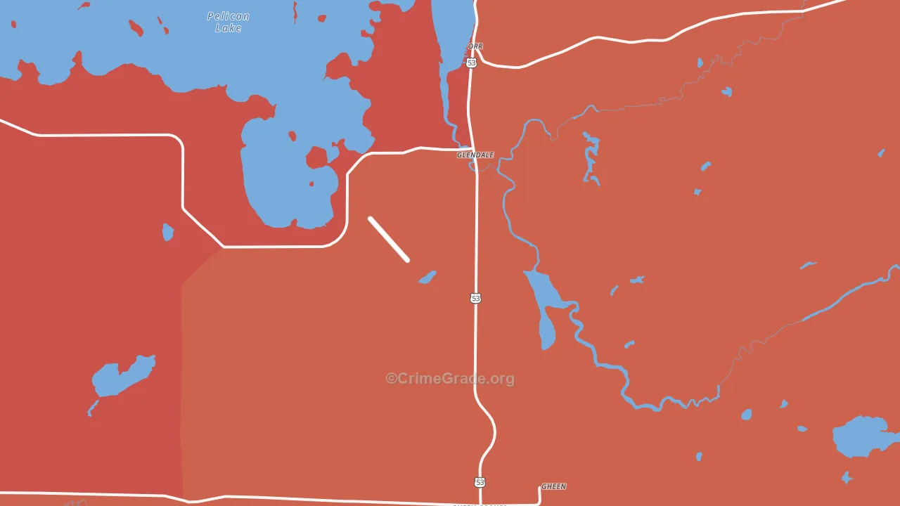 Glendale, MN Map of Robbery Rates