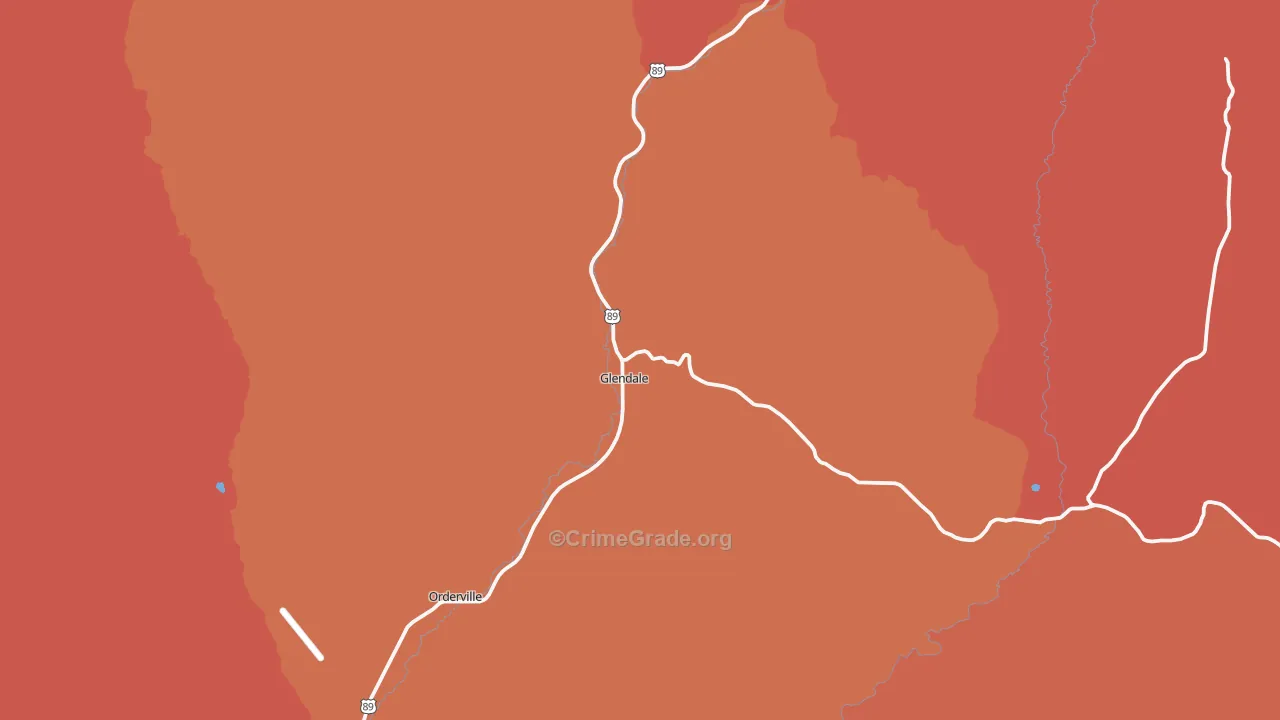 Glendale, UT Map of Robbery Rates