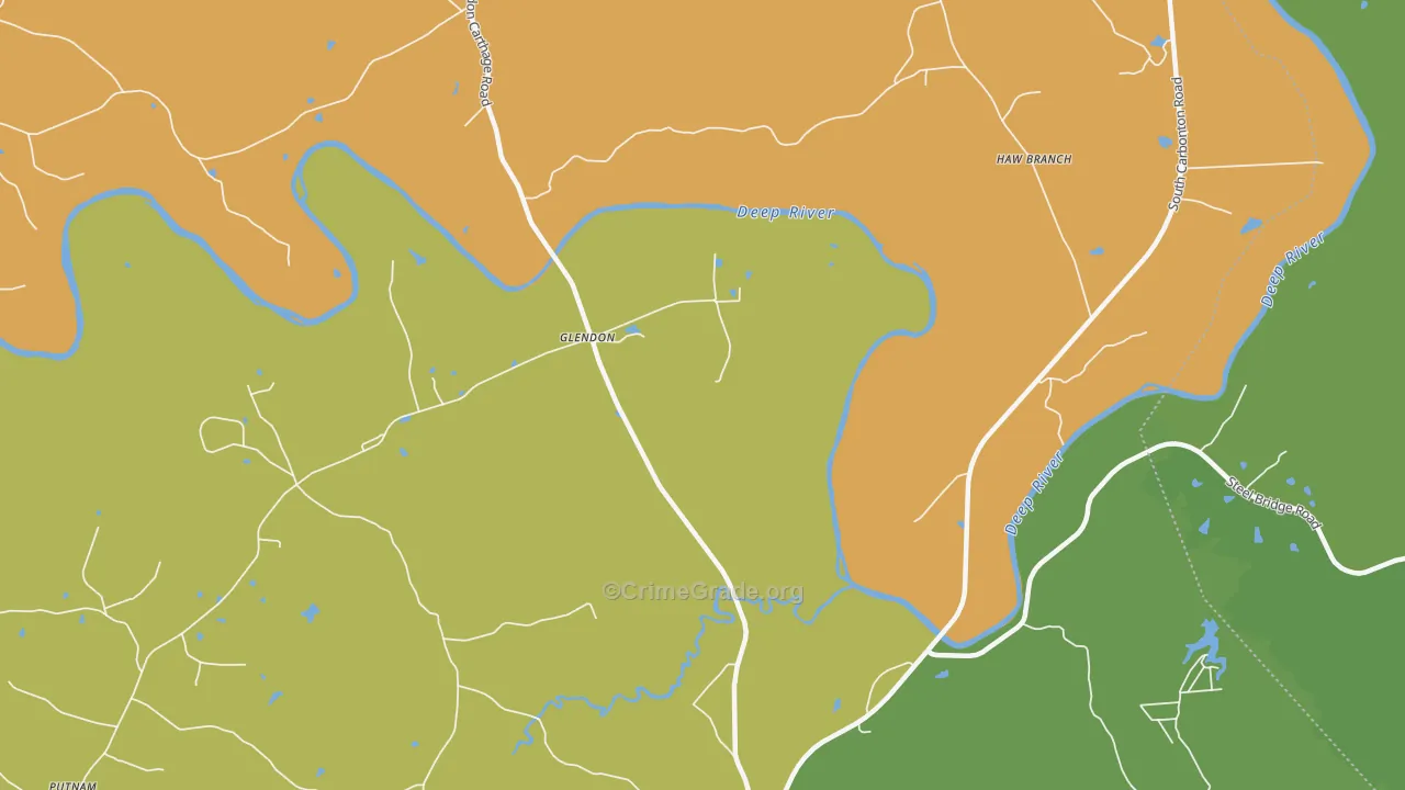 Glendon, NC Map of Robbery Rates