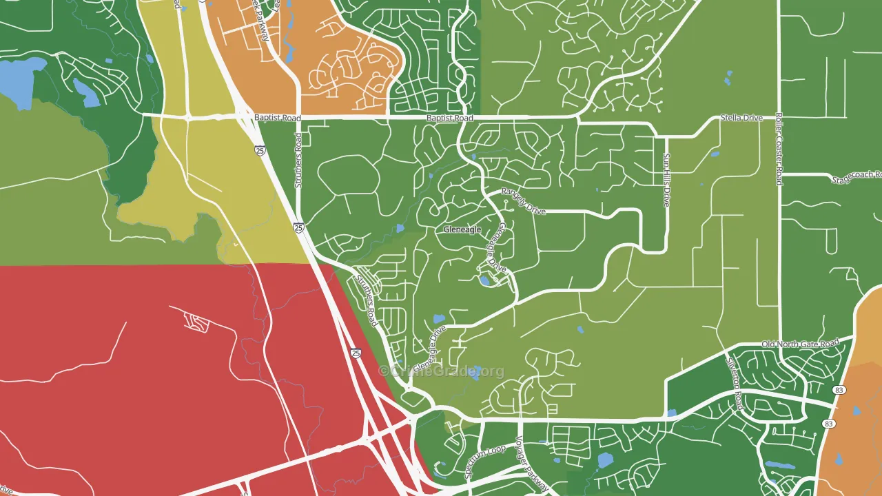 Gleneagle, CO Map of Robbery Rates