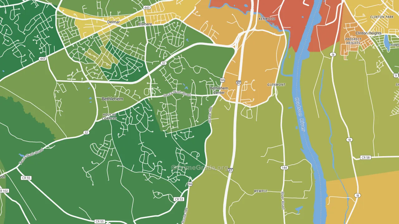 Glenmont, NY Map of Robbery Rates